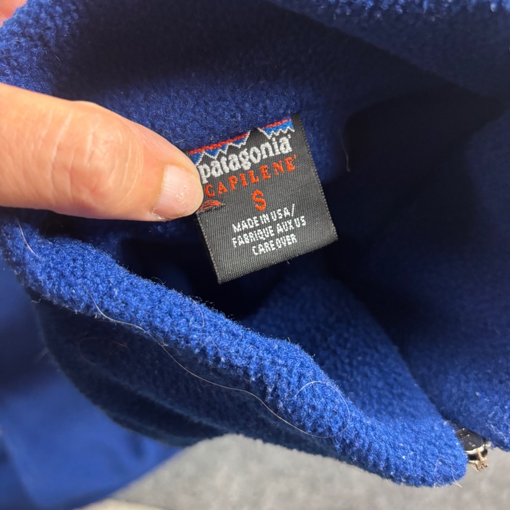 PATAGONIA Mens Blue 1/4 Zip Fleece Capilene Pullover size: Small - Picture 7 of 8